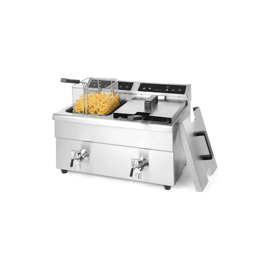 Friteuze profesionale - Friteuza dubla cu inductie 2x8L, 7000W, functie boost