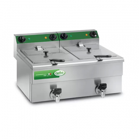 Echipamente Fast-food - Friteuza electrica 10+10 litri cu robinet, 7 kW, 230V