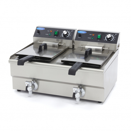 Echipamente Fast-food - Friteuza electrica cu robinet 2x13L, 2x3000W, 230V