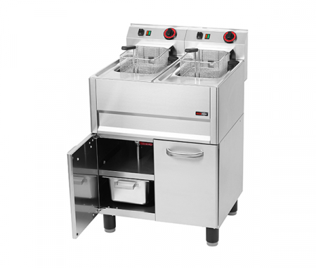 Friteuza electrica 2x8 litri 400V cu suport, linia 600, FE61ELT [1]
