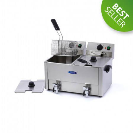 Echipamente Fast-food - Friteuza electrica cu robinet 8+8L, 2x3250W, 230V