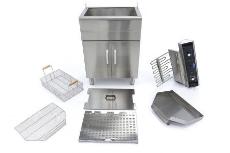 Friteuza electrica cu suport tip dulap si robinet 30L, 4800W, 400V [7]