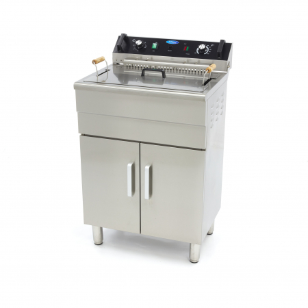 Echipamente Fast-food - Friteuza electrica cu suport tip dulap si robinet 30L, 4800W, 400V