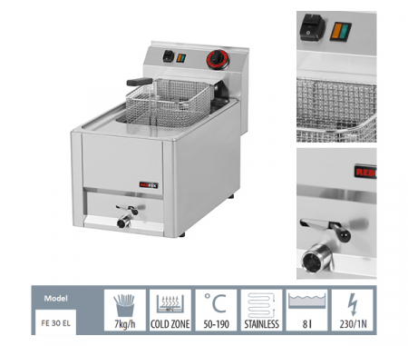 Friteuza profesionala electrica 8 litri 400V, linia 600, FE30ELT [1]