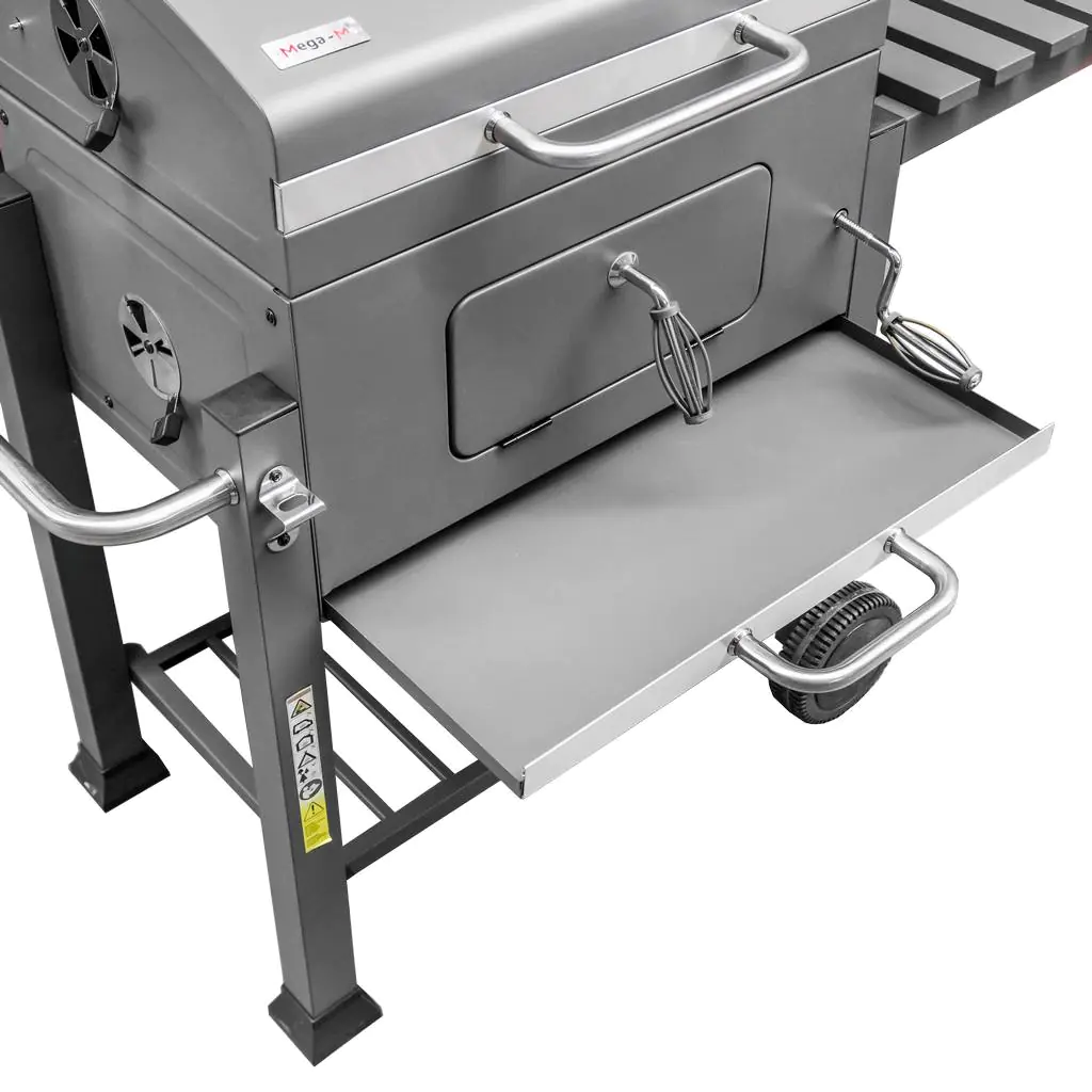 Gratar de gradina pe carbune cu capac si 1 masa laterala 56x42 cm [6]