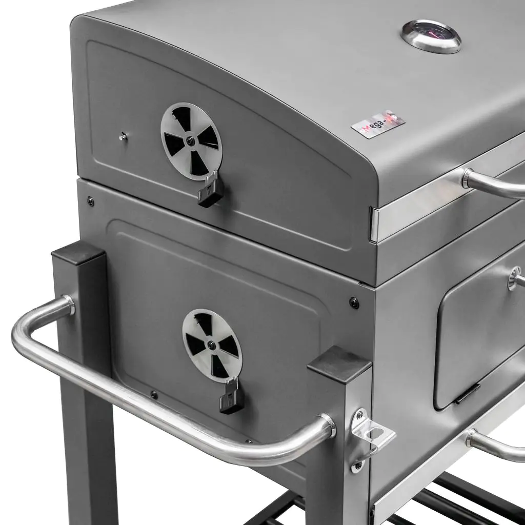 Gratar de gradina pe carbune cu capac si 1 masa laterala 56x42 cm [5]