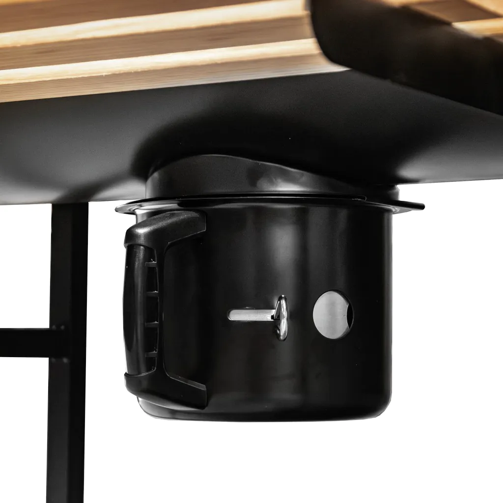 Gratar de gradina pe carbune tip butoi cu 2 mese laterale [6]