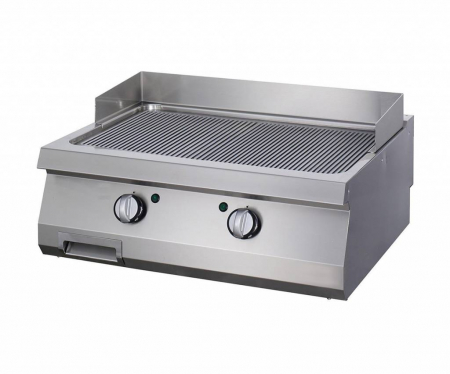 Bucatarie calda - Gratar Fry top striat pe gaz 2x 7,0 kW, cromat, de banc