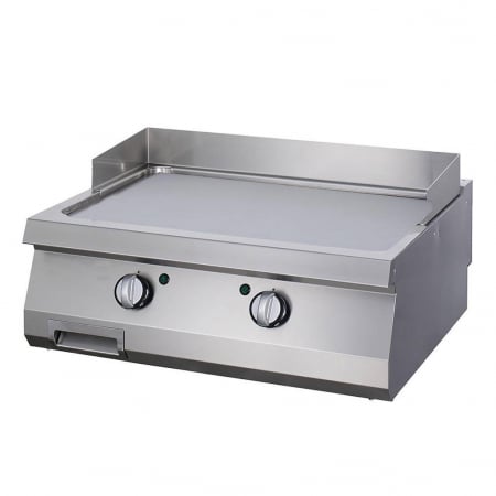 Gratare Linia 700 - Gratar Fry top neted electric 2x 4,5 kW, 400V, cromat, de banc
