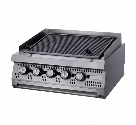 Bucatarie calda - Gratar Heavy Duty striat pe gaz, 20 kW, de banc