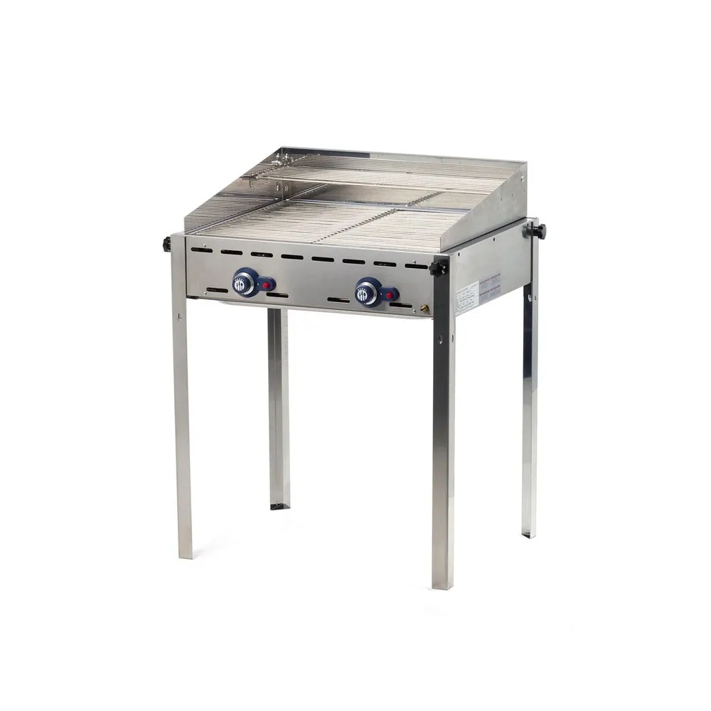 Gratare profesionale - Gratar gaz Green Fire, 2 arzatoare, 11.3 kW, gratar fonta