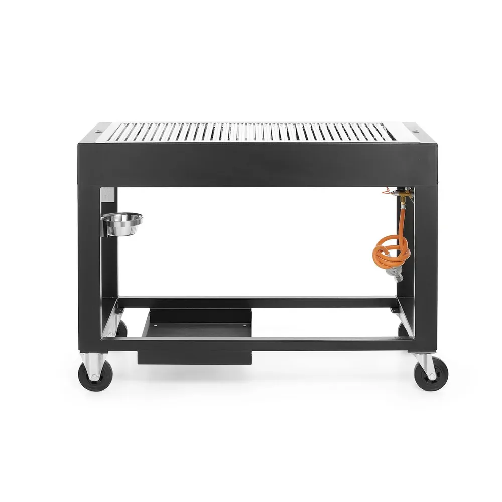 Gratare profesionale - Gratar gaz pe roti 1100x500 mm, anti-vant, inox