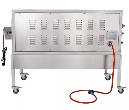 Gratar pe carbune din inox cu protap rotisor electric inchis cu arzator pe gaz, 16,8kW, BSG-120D [3]