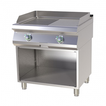 Gratare Linia 700 - Grill Fry-top electric cromat mixt 560x770 mm cu suport, 9 kW, linia 700, FTHRC780E