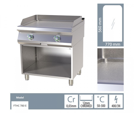 Grill Fry-top electric cromat neted 560x770 mm cu suport, 9 kW, linia 700, FTHC780E [1]