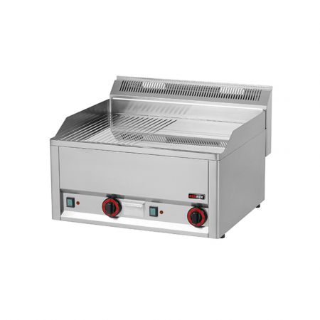 Linia 600 - Grill Fry-top electric cromat neted-striat, 6 kW, 480x650 mm, linia 600, FTHRC60EL