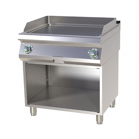 Gratare Linia 700 - Grill Fry-top electric cromat striat 560x770 mm cu suport, 9 kW, linia 700, FTRC780E