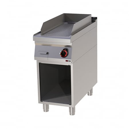 Gratare Linia 900 - Grill Fry-top electric cromat striat 650x310 mm cu suport, 6 kW, linia 900, FTRC90/40E
