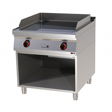Gratare Linia 900 - Grill Fry-top electric cromat striat 650?710 mm cu suport, 12 kW, linia 900, FTRC90/80E
