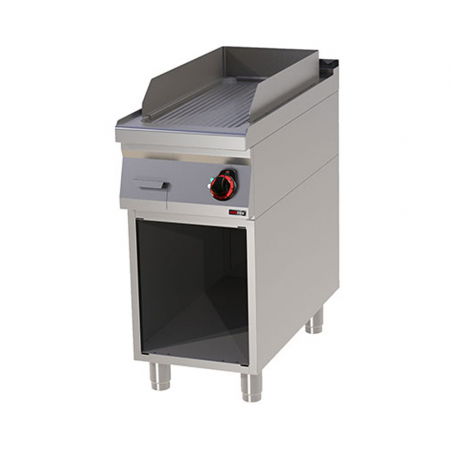 Gratare Linia 900 - Grill Fry-top electric striat 650x310 mm cu suport, 6 kW, linia 900, FTR90/40E