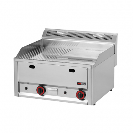 Grill Fry-top gaz cromat neted-striat 480x650 mm, 660x600x290 mm, 8 kW, FTHRC60GL [5]