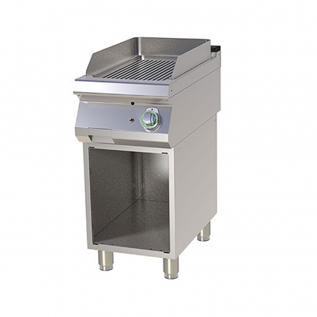 Gratare Linia 700 - Grill Fry-top gaz cromat striat 560x370 mm cu suport, 7 kW, linia 700, FTRC740G