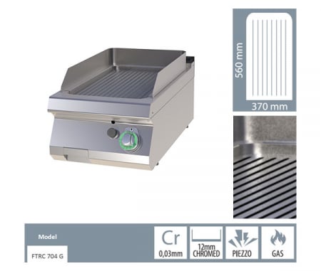 Grill Fry-top gaz cromat striat 560?370 mm de banc, 7 kW, linia 700, FTRC704G [1]