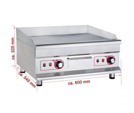 Grill fry-top neted 595×420 mm, 230V, 2x3,2kW, BGP-5 [1]