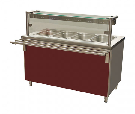 Linie autoservire - Modul cald bain marie cu dulap deschis, 3 GN1/1