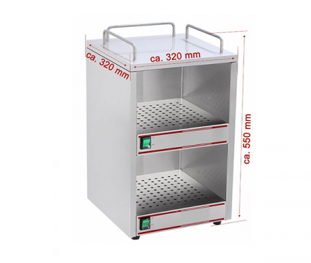 Incalzitor din inox pentru cesti si farfurii 280x295x174 mm, 230V, 0,14kW, BTW-1 [2]
