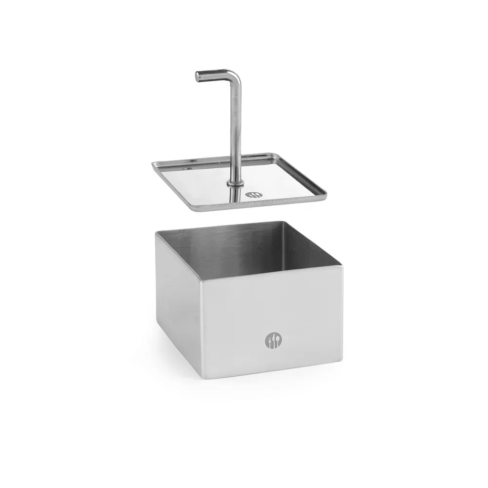 Ustensile patiserie-cofetarie - Inel decorare patrat, inox, 65x65x45 mm