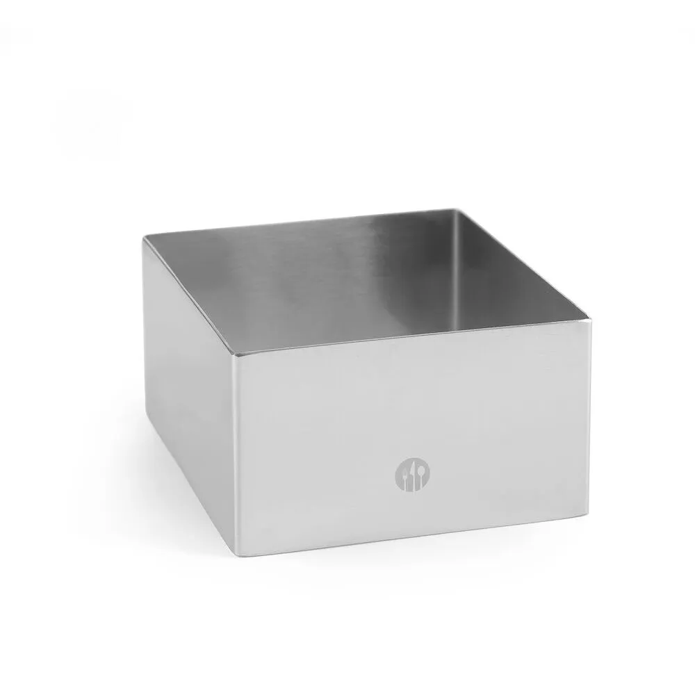Ustensile patiserie-cofetarie - Inel decorare patrat, inox, 80x80x45 mm