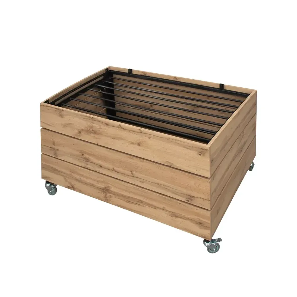Mobilier pentru magazine - Insula expunere legume si fructe, 75x131x94 cm, stejar wotan