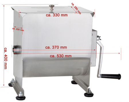 Malaxor carne manual 20 litri, otel inoxidabil MIXMASTER-20 [2]