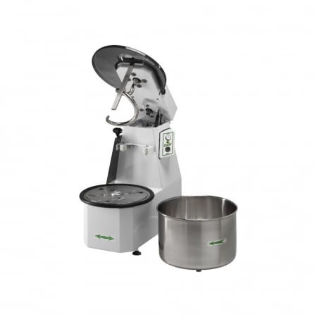 Malaxoare pizza - Malaxor cu spirală, bol detașabil și cap rabatabil, 25 kg, 230V, 1,5 kW, 25CNS