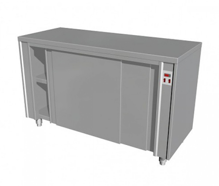 Mese calde inox cu usi glisante - Masa calda tip dulap cu usi glisante din inox, latimea 700 mm