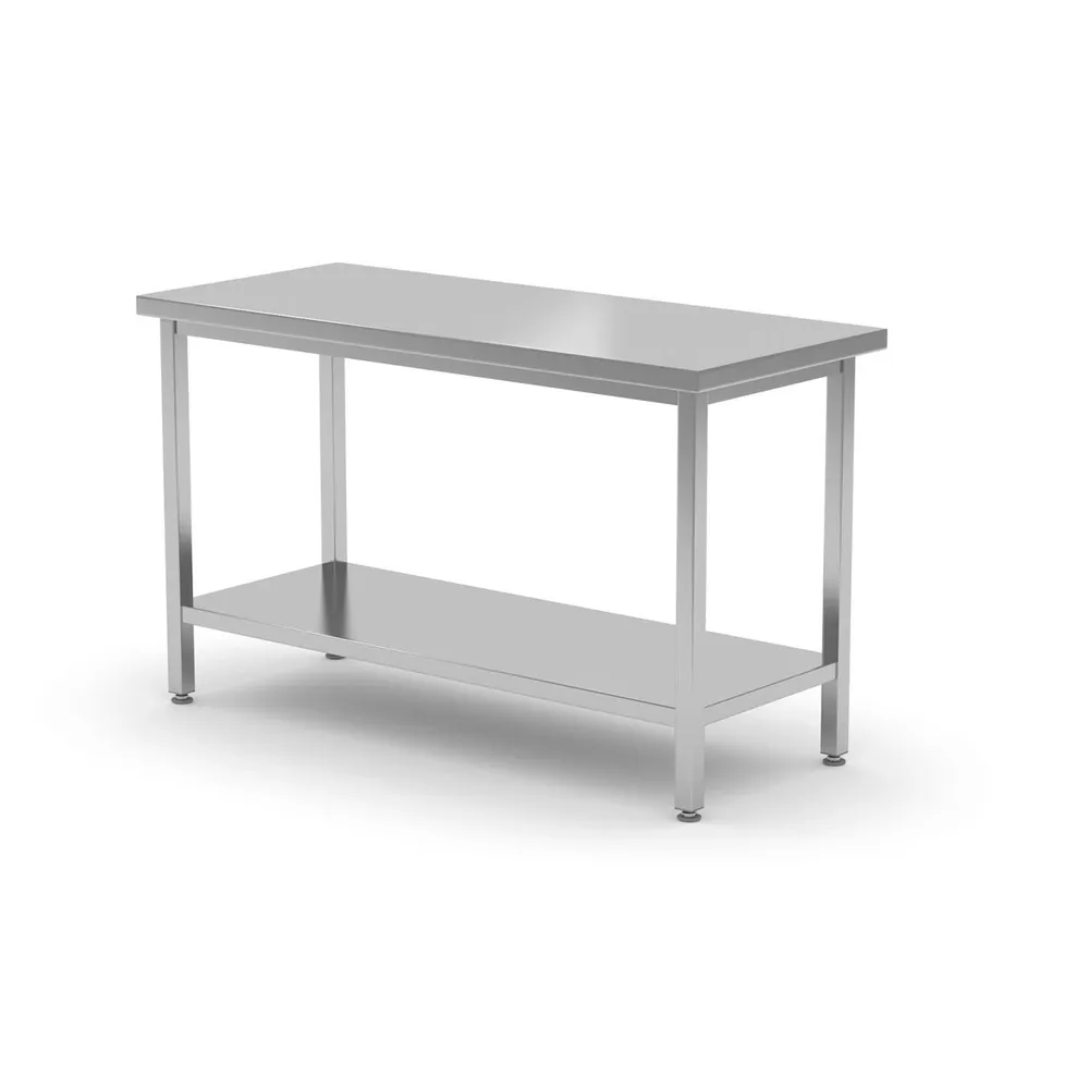 Mese de lucru inox - Masa centrala lucru cu raft, inox, 1000x600x850mm
