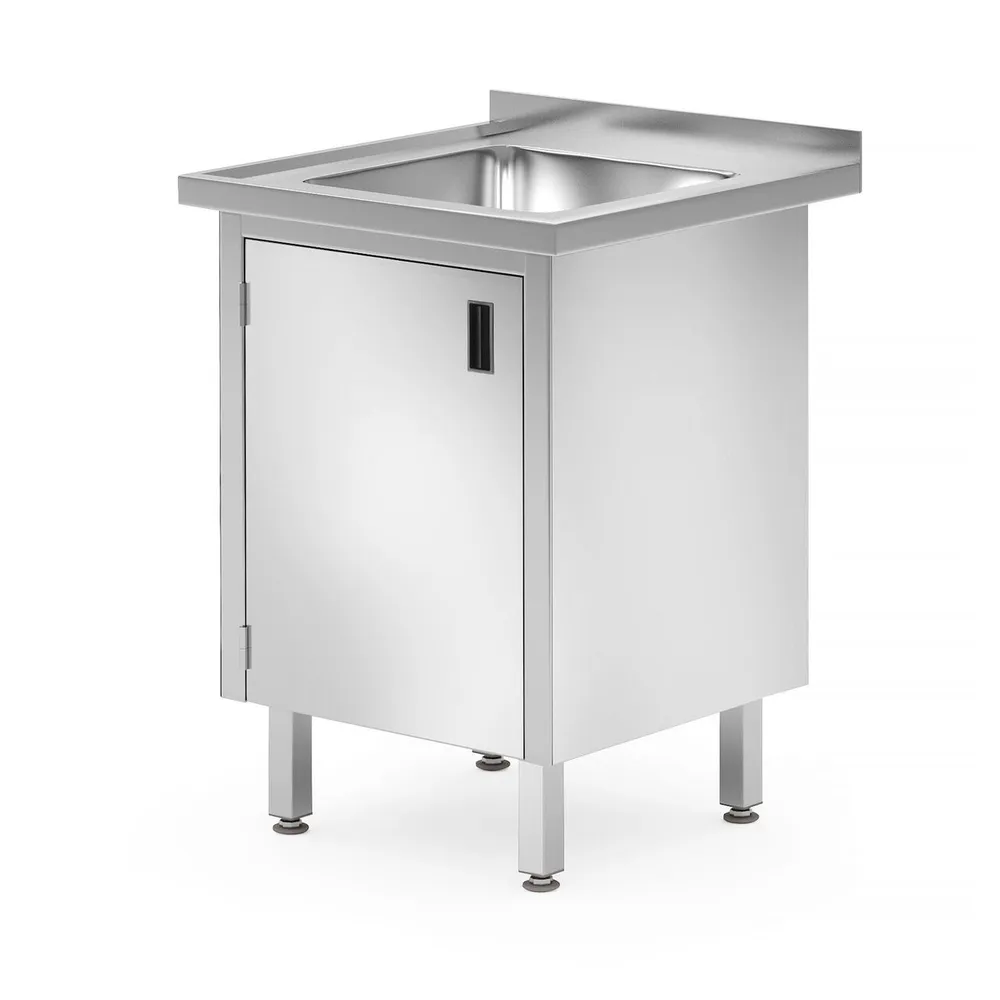 Spalatoare inox cu 1 cuva - Masa chiuveta cu dulap, inox, 60x60x85 cm