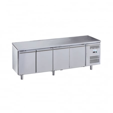 Dulapuri congelare profesionale - Masa congelare inox 4 usi si agregat lateral, 553 litri, GN1/1, -18-22°C FORCOLD