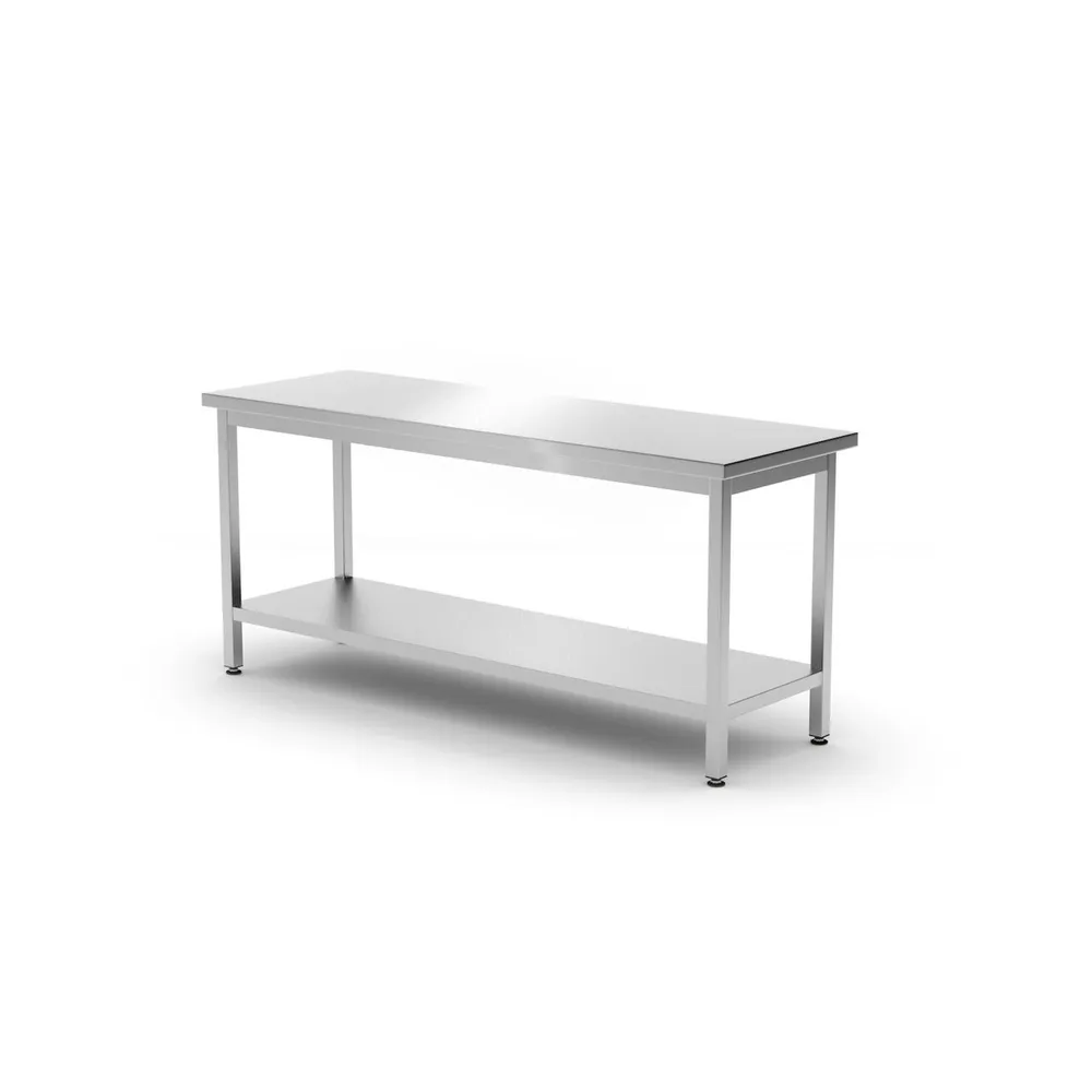 Mese de lucru inox - Masa de lucru cu raft Kitchen Line, inox, 1800x600x850mm