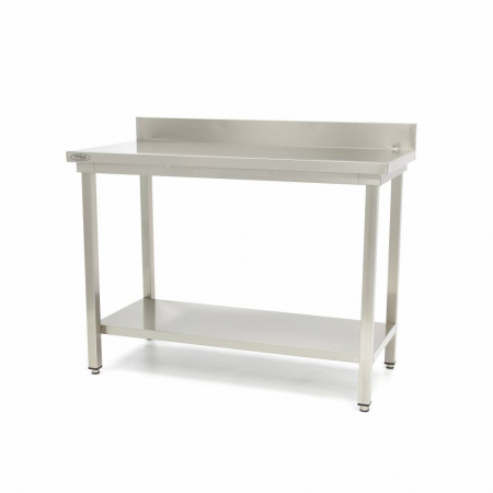 Masa de lucru din inox 1600x700 mm cu polita si rebord demontabila [5]