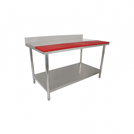 Mese prelucrare - Masa de lucru din inox cu blat pentru taiere din polietilena 1500 mm BAZ150a