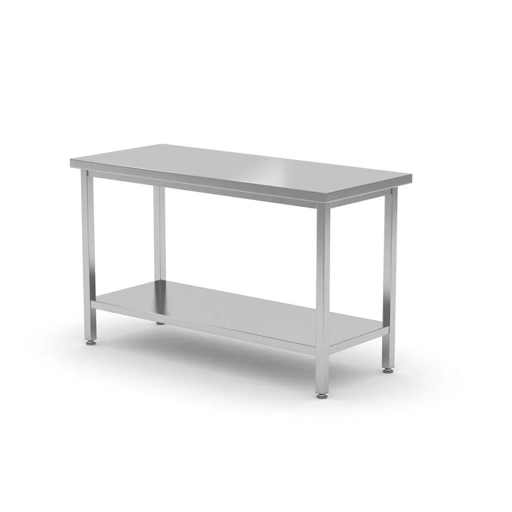 Mese de lucru inox - Masa de lucru grea cu raft Kitchen Line, inox, 800x700x850mm