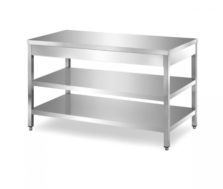 Mese de lucru inox demontabile - Masa de lucru inox demontabila cu 2 polite, latimea de 700 mm