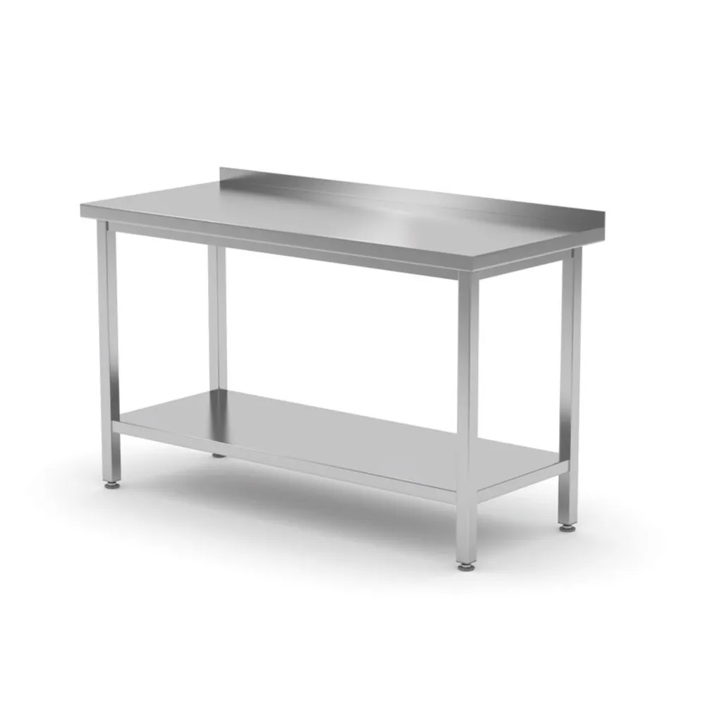 Mese de lucru inox - Masa de lucru inox perete cu polita, 1200x700x850mm
