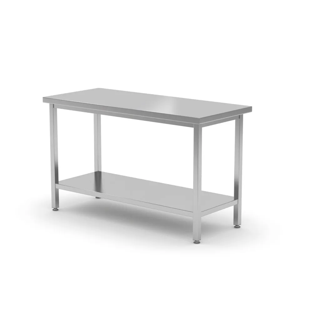 Mese de lucru inox - Masa de lucru ranforsata cu raft, inox, 1600x600x850mm