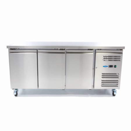 Echipamente Frigorifice - Masa frigorifica cu 3 usi, agregat laterat si roti, 465L, 350W