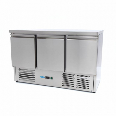 Mese reci - Masa frigorifica inox 137cm cu 3 usi si control digital
