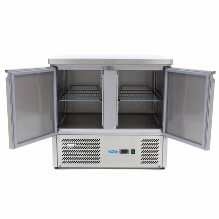 Masa frigorifica inox 90cm cu 2 usi si rafturi reglabile [3]