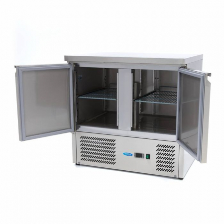 Masa frigorifica inox 90cm cu 2 usi si rafturi reglabile [1]